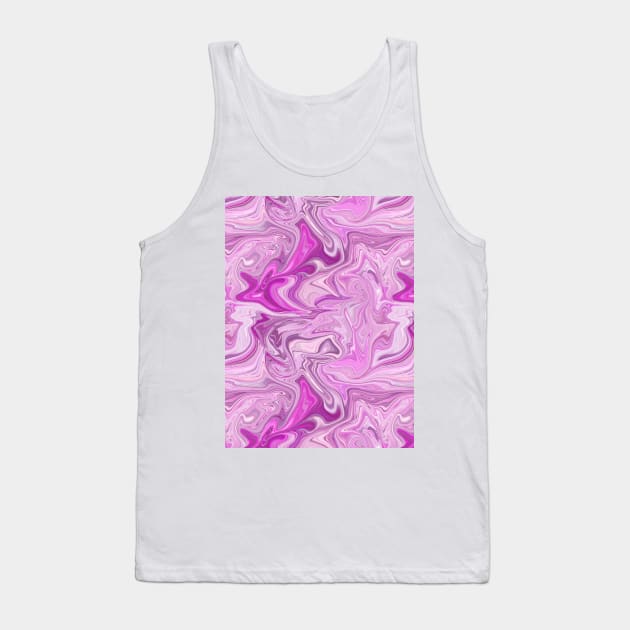 Pink Silk Marble - Digital Liquid Paint Tank Top by GenAumonier